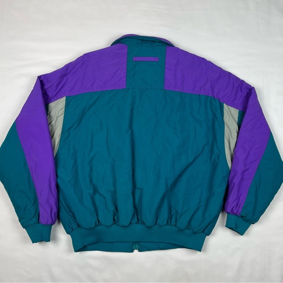 Vtg Swingster NASCAR Daytona Mens Puffer Jacket Large 90s Color Block C2 - Picture 2 of 8